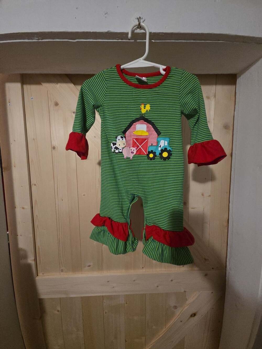 Boutique Farm Animals Applique Romper Size 3-6M